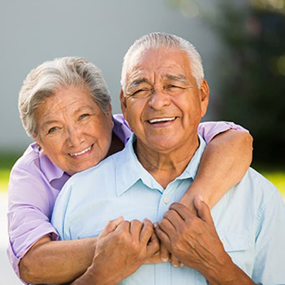 senior couple smiling