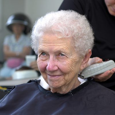 senior woman at the salon