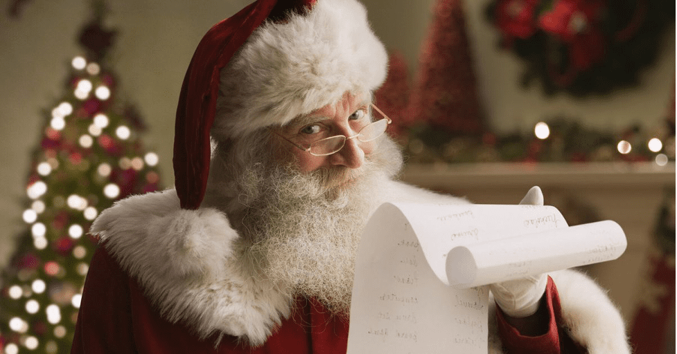 Santa holding his nice list