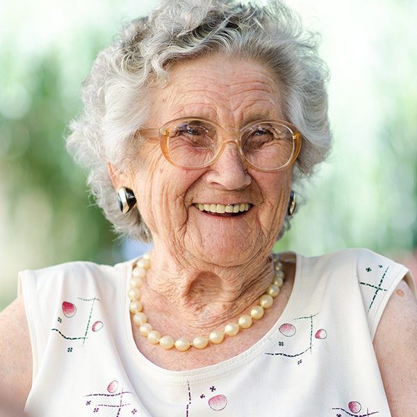 elderly woman smiling