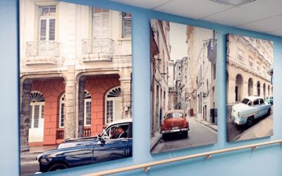 photos of old cars parked along a European street