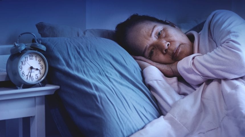 elderly hispanic woman who can't sleep