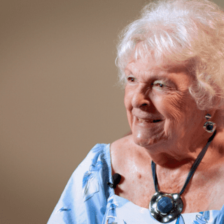 Glencroft resident Jan Crouch plays piano from her home