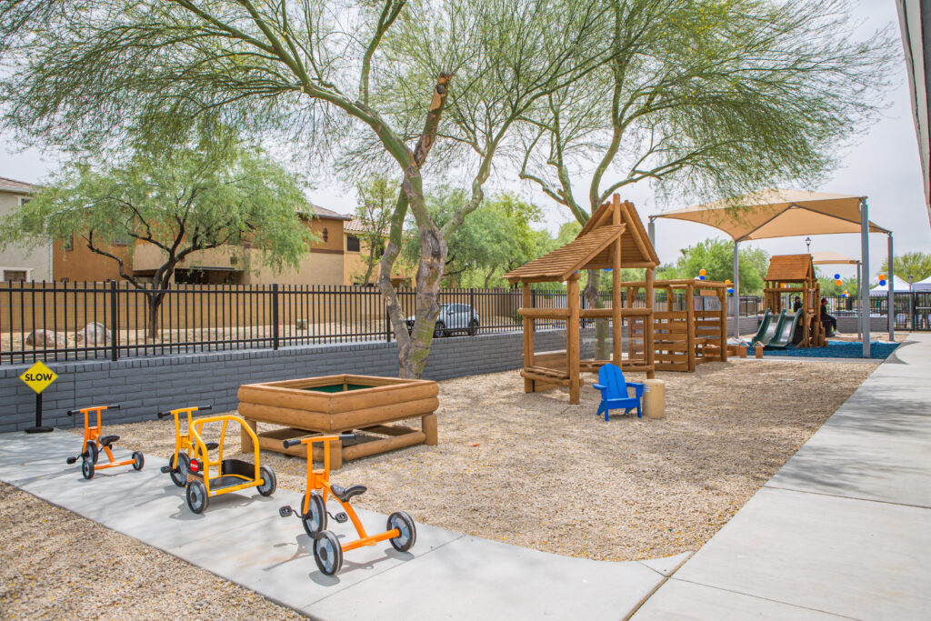 Outdoor playground at Bezos Academy on Glencroft campus