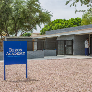 Bezos Academy Sahuaro Glenn sign on Glencroft campus in Glendale Arizona