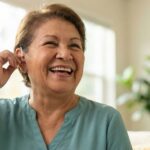 Older adults talking together at Glencroft, showing how hearing health supports social connection