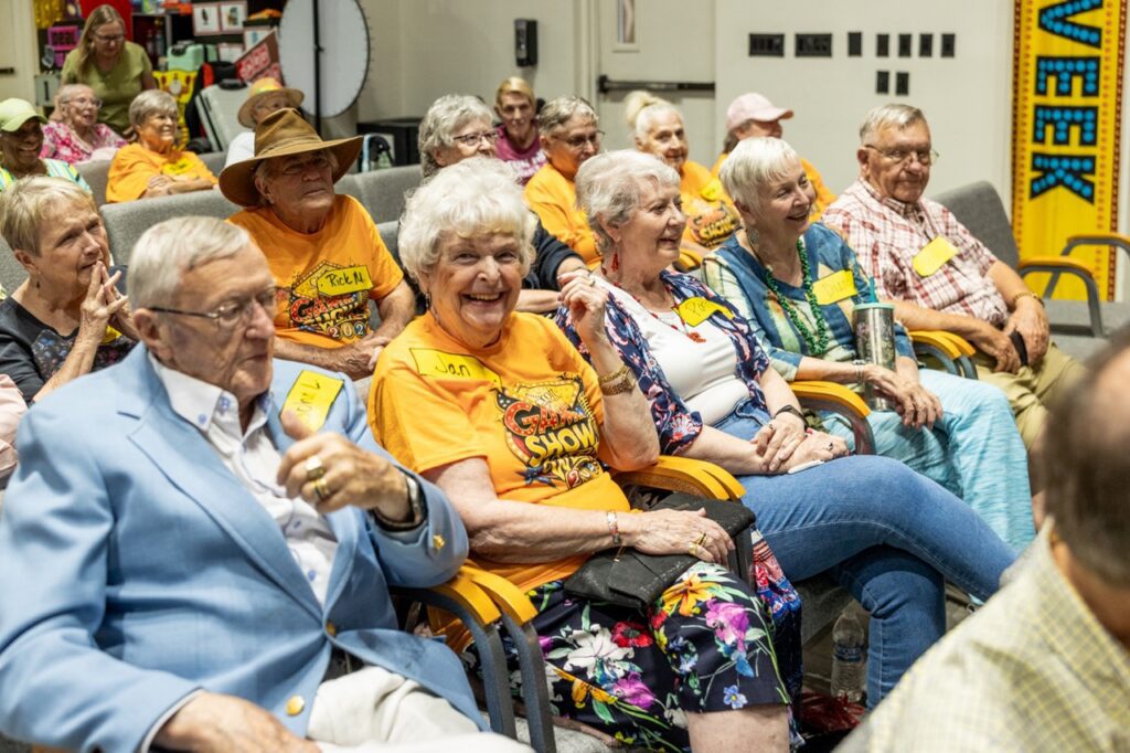 Glencroft residents watching Game Show Week activities